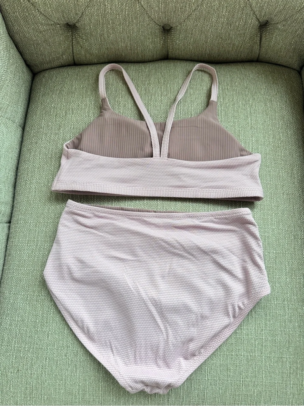 Athleta girl Ribbed Two-Piece High-Waist Bikini Set - Dusty Rose